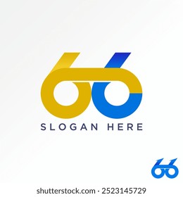 Logo design graphic concept creative premium vector stock initial number 66 sport font connect like glasses Related to monogram typography anniversary