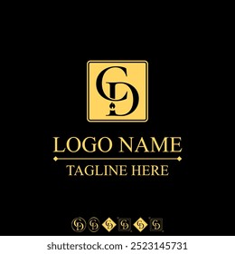 Logo design graphic concept creative abstract premium vector stock initial CD serif font top down candle flame. Related to monogram typography therapy