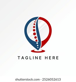 Design de logotipo conceito gráfico criativo premium vetor estoque abstrato lugar pino ponto corpo espinha dorsal relacionado com massagem clínica terapia casa