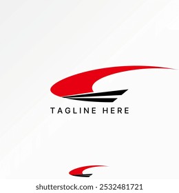 Logo design graphic concept creative abstract premium vector stock art initial C italic font swoosh cutting fast. Related monogram typography branding