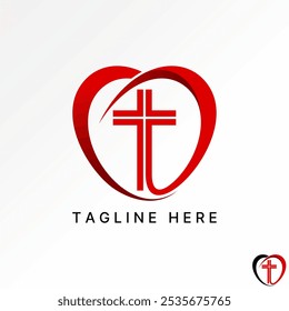 Logo design graphic concept creative abstract premium vector stock love symbol christian church lord messiah. Related to religion baptist organization