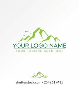 Diseño de logotipo concepto gráfico creativo premium Vector stock Imagen gráfico simple único monte parque de aves voladoras. Aventura de bosque verde relacionada