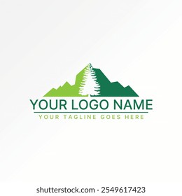 Logo design graphic concept creative premium vector stock image graphic simple unique mountain mont green tree park forest. Related scenery adventure