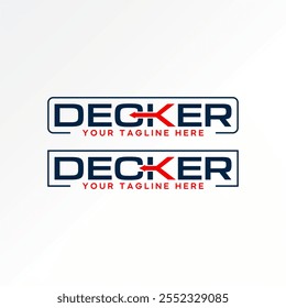 Logo design graphic concept creative premium vector stock image graphic word text Decker font turn back arrow. Related transportaion tool construction