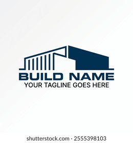 Logo design graphic concept creative premium vector stock image graphic building construction industrial warehouse office to sky tower house property