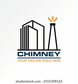 Logo design graphic concept creative premium vector stock image graphic chimney and flare stacks building construction industrial house property tower