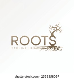 Logo design graphic concept creative premium vector stock image graphic text Roots initial S font garden botany to nature typography art bonsai plant