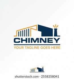 Logo design graphic concept creative premium vector stock image graphic chimney and flare stacks construction building industrial house property tower