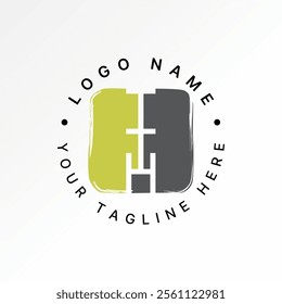 Logo design graphic concept creative premium vector stock image graphic letter TTH line font square top down scratch art monogram typography branding