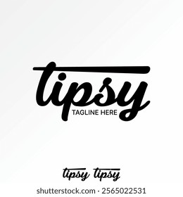 Logo design graphic concept creative premium vector stock image graphic text word Tipsy handwritten font club nightlife joy monogram typography brand