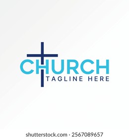 Logo design graphic concept creative premium vector stock image graphic word text Church christian cross symbol font to monogram typography religion