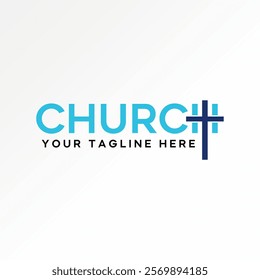 Logo design graphic concept creative premium vector stock image graphic text Church christian cross symbol initial H font monogram typography religion