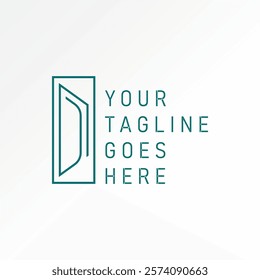 Logo design graphic concept creative premium vector stock image graphic initial DN or ND font line open door to monogram property typography branding