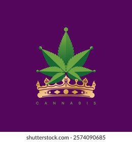 Logo design graphic concept creative premium vector stock image graphic unique crown elegance 3D cannabis leaf CBD death cigarette tattoo nature brand