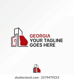 Logo design graphic concept creative premium vector stock image graphic initial GC CG font Georgia maps line building office city scape skycraper view