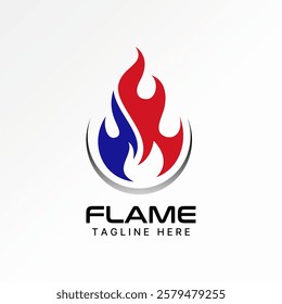 Logo design graphic concept creative premium vector stock image graphic heat blazing two fire flame flare up emission burn energy emergency roast cook