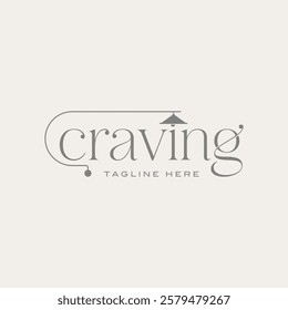 Logo design graphic concept creative premium vector stock image graphic word Craving  serif font interior lamp chandelier outdoor garden antique retro