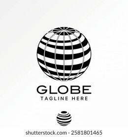 Logo design graphic concept creative premium vector stock image graphic unique swoosh cut circle globe earth world sphere planet explore orbit space 