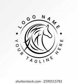 Logo design graphic concept creative premium vector stock image sell top unique swoosh horse animal art head to zoo zebra sport training race wildlife