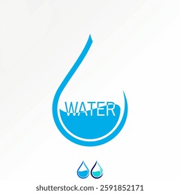 Logo design graphic concept creative premium vector stock image sell top water drop fall swoosh wave pure wet splash fresh to drink plumbing cool rain