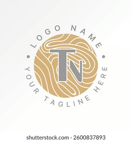 Logo design graphic concept creative premium vector stock image top sell initial TN font on material furniture circle wood motif to monogram carpenter