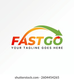 Logo design graphic concept creative premium vector stock image top sell initial O font arrow swoosh text Fast Go technology monogram speed branding