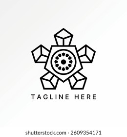 Logo design graphic concept creative premium vector stock image top sell 3D pentagon pattern up build modeling geometric art fantasy effect mosaic toy