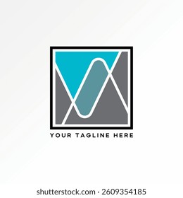 Logo design graphic concept creative premium vector stock image top sell initial VV font line flip view on sqaure monogram typography media tech brand