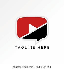 Logo design graphic concept creative premium vector stock image top sell chat symbol play icon talk media network talk service social content voice