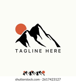Logo design graphic concept creative premium vector stock image top sell abstract mountain aesthetic shape art geology rock adventure outdoor panorama
