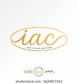Logo design graphic concept creative premium vector stock image top sell initial IAC script font ellipse line elegant art monogram typography branding