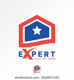 Design de logotipo conceito gráfico criativo premium vetor imagem de stock top sell simples home star americano veterano especialista casa projeto imobiliário