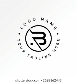 Logo design graphic concept creative premium vector stock image top sell letter B or 3 font cut circle line tech sport typogrphy monogram style brand