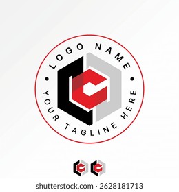 Logo design graphic concept creative premium vector stock image top sell initial CCD hexagon font flip precision media to infinity tech game creative