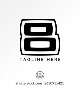 Logo design graphic concept creative premium vector stock image top sell initial B OO font cut line contour monogram typography sport tech app brand