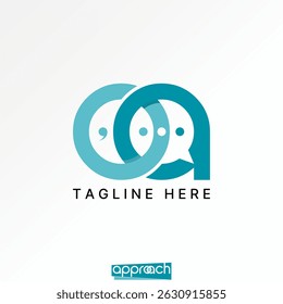 Logo design graphic concept creative premium vector stock image top sell initial OA font line talk communication monogram mic dialog social chat speak