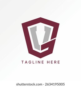 Design de logotipo conceito gráfico criativo premium vetor imagem de stock carta de venda superior GV VG escudo de fonte guarda scutum scutum soldado força militar defesa
