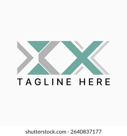 Logo design graphic concept creative premium vector stock image top sell initial X negative space 3D shadow reflect perspective art geometric infinity