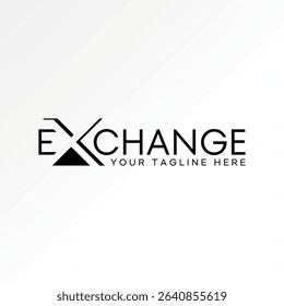 Logo design graphic concept creative premium vector stock image top sell text word Exchange font negative space 3D shadow banking funding profit trade