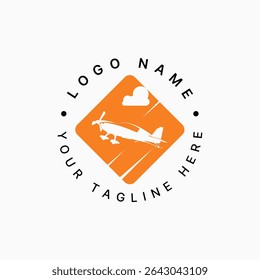 Logo design graphic concept creative premium vector stock image top sell sign seaplane plane aircraft passenger traveler to transport aviation tourism