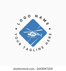 Logo design graphic concept creative premium vector stock image top sell sign helicopter passenger emergency help traveler transport aviation tourism