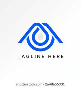 Logo design graphic concept creative premium vector stock image top sell initial M font line water drop mineral fluid aqua drink pure app service tech 