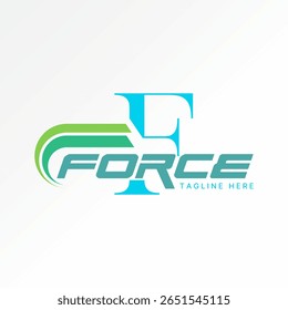 Logo design graphic concept creative premium vector stock image top sell initial F font cut Force strip fast race automotive mechanical sport winner