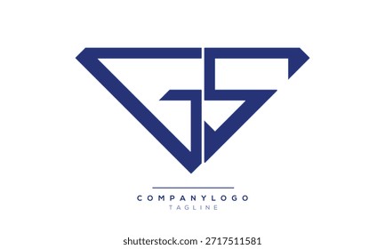 Diseño de logotipo concepto gráfico creativo premium Vector Imagen gráfica inicial GS fuente pentágono diamante superman monograma tipografía joyería