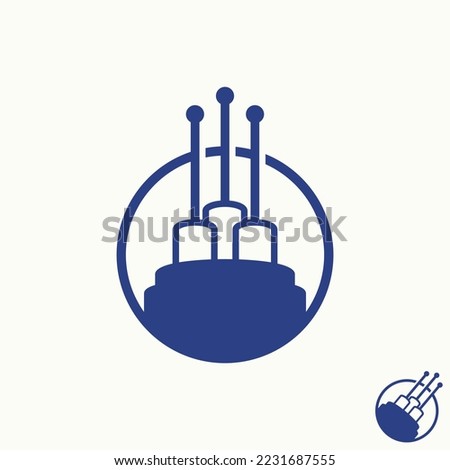 Logo design graphic concept creative abstract icon premium free vector stock simple and unique 3D shape fiber optic cable on circle. Related to internet or network