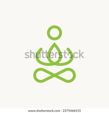 Logo design graphic concept creative abstract premium vector sign stock unique meditation yoga line with meta infinity Related to health care wellness