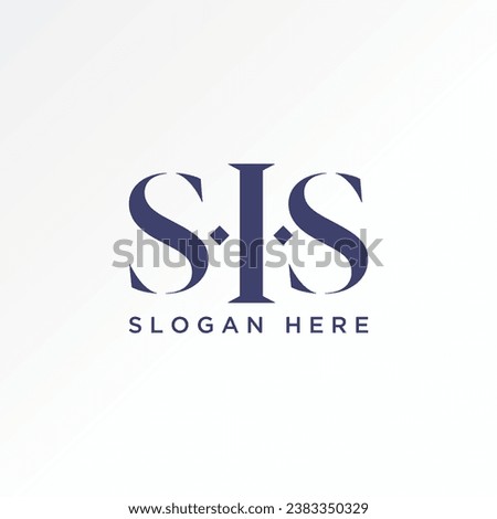 Logo design graphic concept creative abstract premium vector sign stock unique initial letter SIS serif font on cutting Related to monogram typography Stock photo © 
