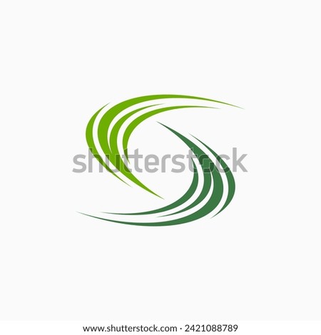 Logo design graphic concept creative premium abstract vector stock initial letter S font swoosh spin flip Related to monogram typography wind rotation