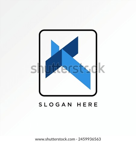 Logo design graphic concept creative premium vector stock letter initial X 3D font cut off view shadow color. Related to typography monogram branding