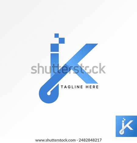 Logo design graphic concept creative premium vector stock initial K or IK or JK font connect with square tech. Related to monogram typography branding